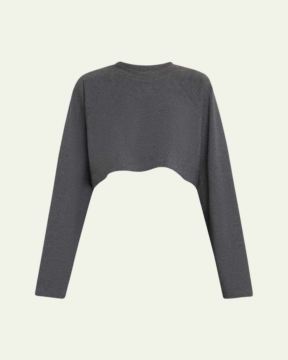 Oversized Raglan-Sleeve Cropped Top
